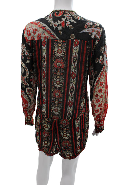 Isabel Marant Etoile Women Romper Multicolor Paisley Long Sleeve Size 3