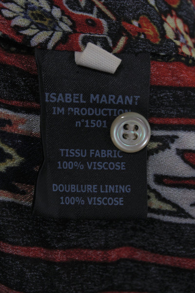 Isabel Marant Etoile Women Romper Multicolor Paisley Long Sleeve Size 3