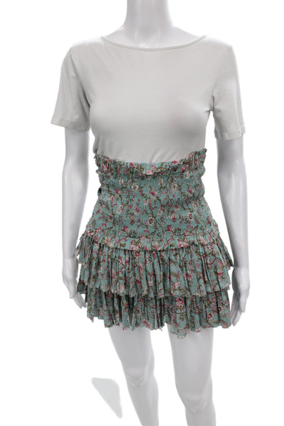 Isabel Marant Etoile Women Mini Floral Cotton Skirt Pull On Size 34