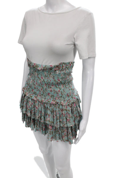 Isabel Marant Etoile Women Mini Floral Cotton Skirt Pull On Size 34