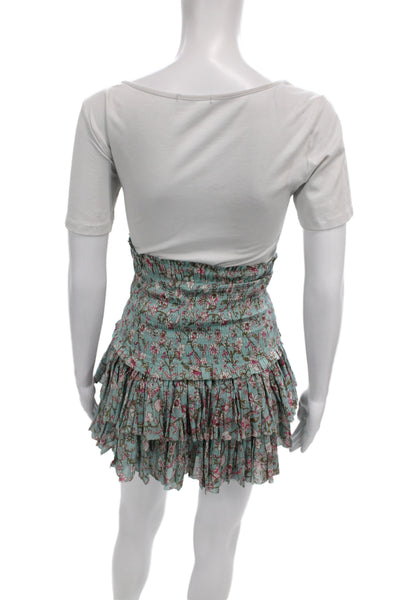 Isabel Marant Etoile Women Mini Floral Cotton Skirt Pull On Size 34