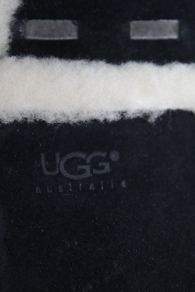 Ugg Women's Round Toe Suede Leather Pull-On Boots Black Size 7
