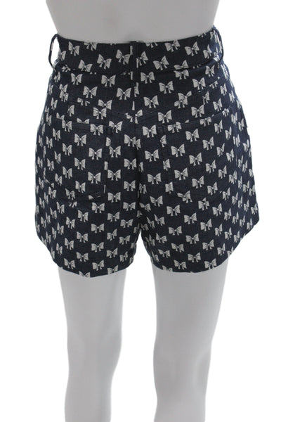 Maje Womens Utility Cotton Geometric Bow Button Shorts Size 36