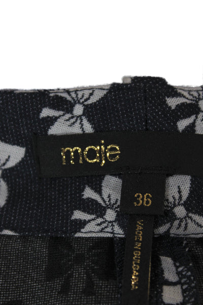 Maje Womens Utility Cotton Geometric Bow Button Shorts Size 36