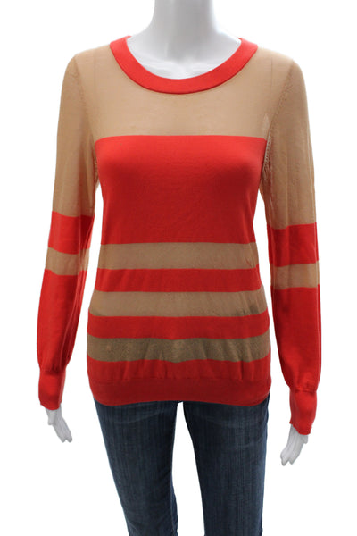 Marc By Marc Jacobs Women Striped Beige Cotton Pullover Long Sleeve Size L