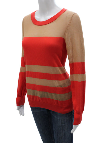 Marc By Marc Jacobs Women Striped Beige Cotton Pullover Long Sleeve Size L