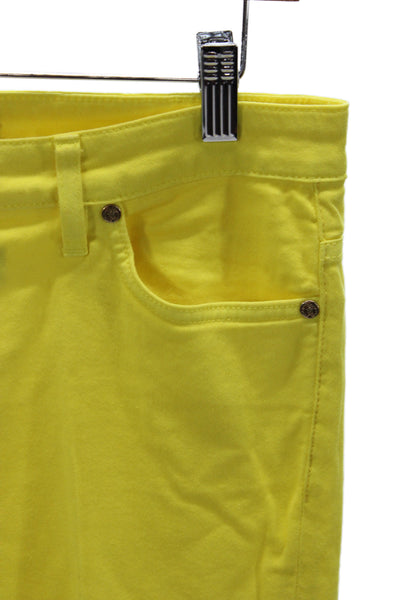 Roberto Cavalli Womens Skinny Jeans Yellow Cotton Size 42