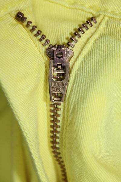 Roberto Cavalli Womens Skinny Jeans Yellow Cotton Size 42