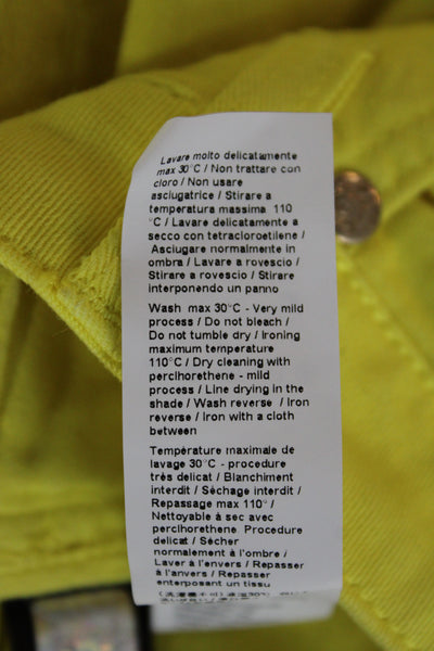 Roberto Cavalli Womens Skinny Jeans Yellow Cotton Size 42
