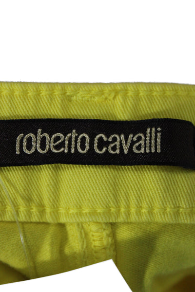 Roberto Cavalli Womens Skinny Jeans Yellow Cotton Size 42
