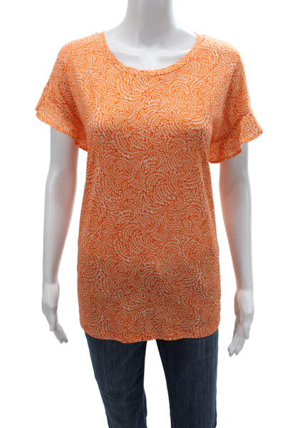 Michael Michael Kors Women Orange Jersey Tee Scoop Neck Short Sleeve Size XL
