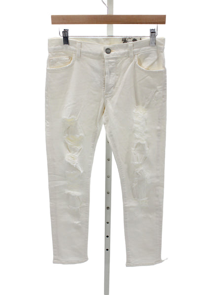 Siwy Womens Cropped White Jeans Cotton Mid Rise Size 24