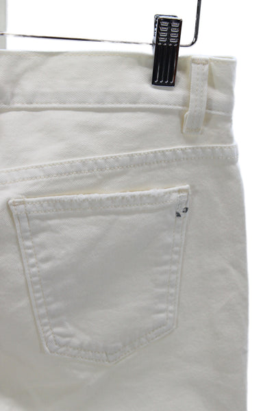 Siwy Womens Cropped White Jeans Cotton Mid Rise Size 24