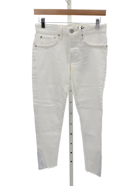 Moussy Womens White Ankle Jeans Mid Rise Cotton Vintage Size 25
