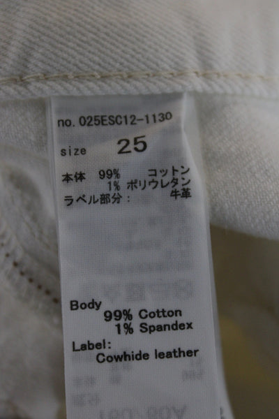 Moussy Womens White Ankle Jeans Mid Rise Cotton Vintage Size 25