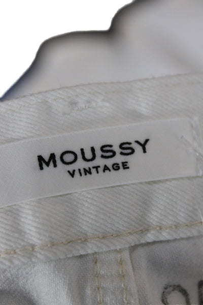 Moussy Womens White Ankle Jeans Mid Rise Cotton Vintage Size 25