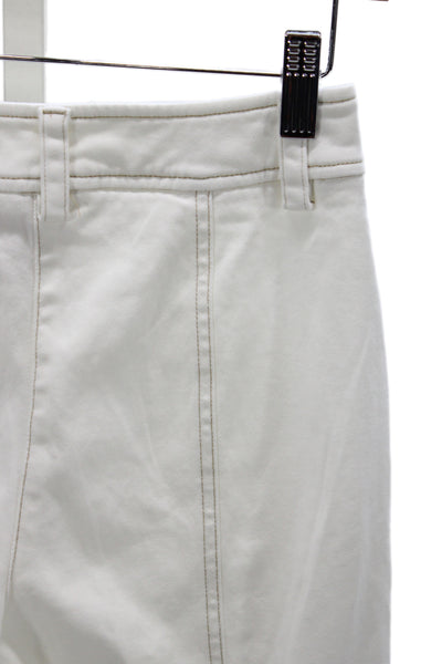 TWP Womens Cargo Pants White 98% Cotton Button Inseam 29 Size 0