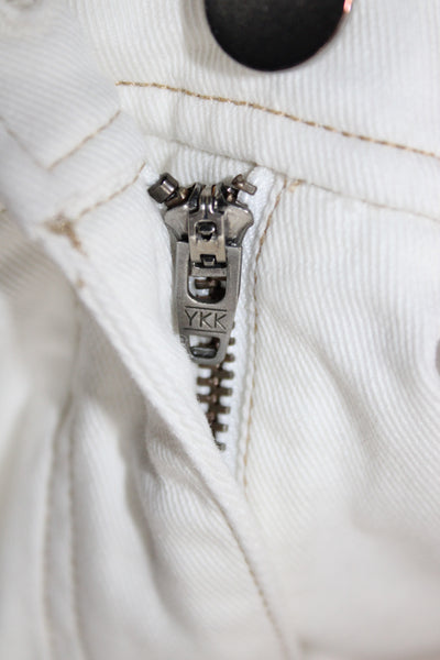TWP Womens Cargo Pants White 98% Cotton Button Inseam 29 Size 0
