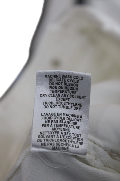 TWP Womens Cargo Pants White 98% Cotton Button Inseam 29 Size 0
