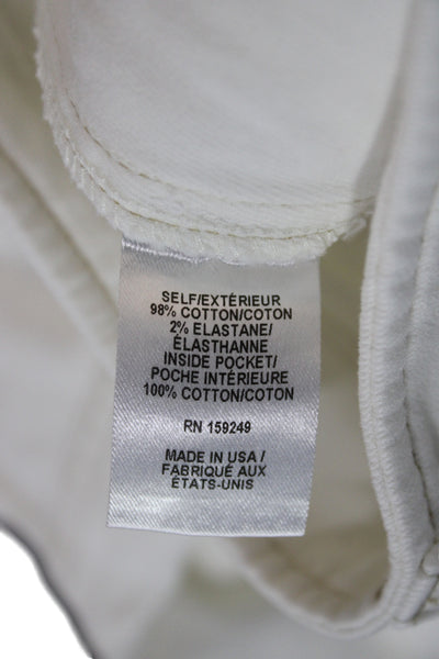TWP Womens Cargo Pants White 98% Cotton Button Inseam 29 Size 0