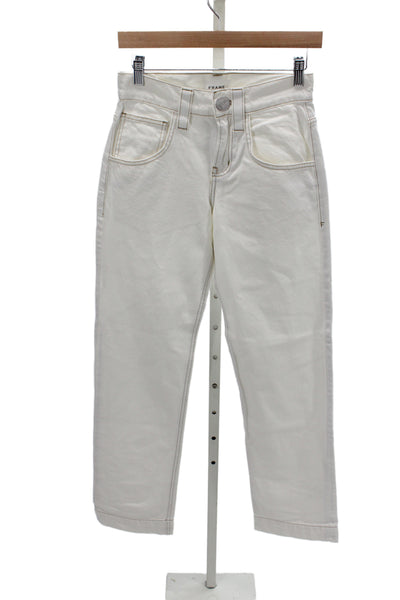 Frame Women Straight White Mid Rise Jeans Size 23