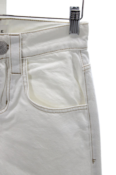 Frame Women Straight White Mid Rise Jeans Size 23