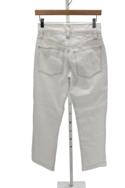 Frame Women Straight White Mid Rise Jeans Size 23