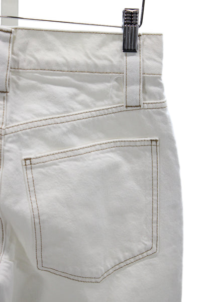 Frame Women Straight White Mid Rise Jeans Size 23