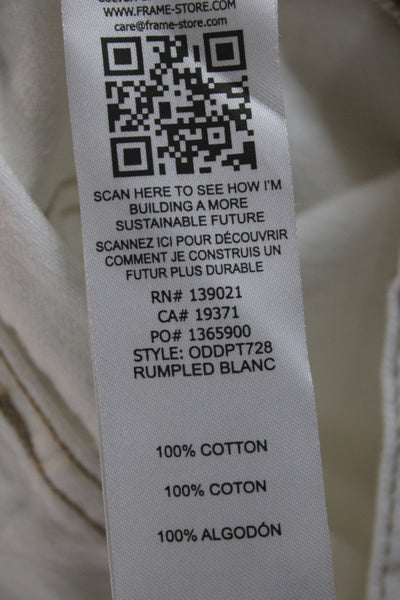 Frame Women Straight White Mid Rise Jeans Size 23