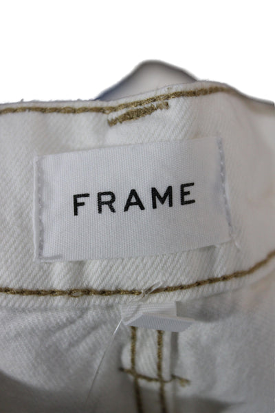 Frame Women Straight White Mid Rise Jeans Size 23