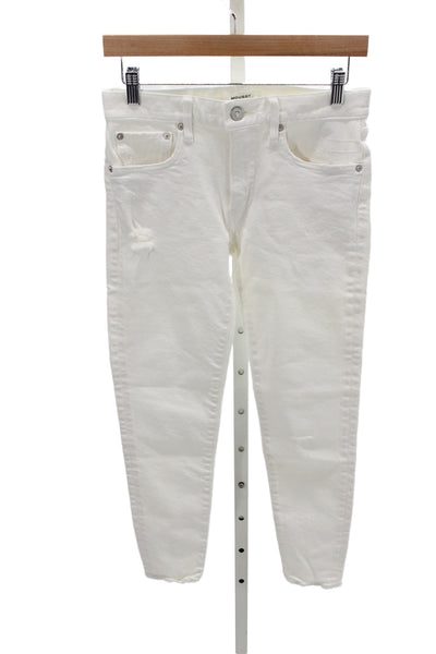 Moussy Women Skinny Jeans White Mid Rise Cotton Size 26