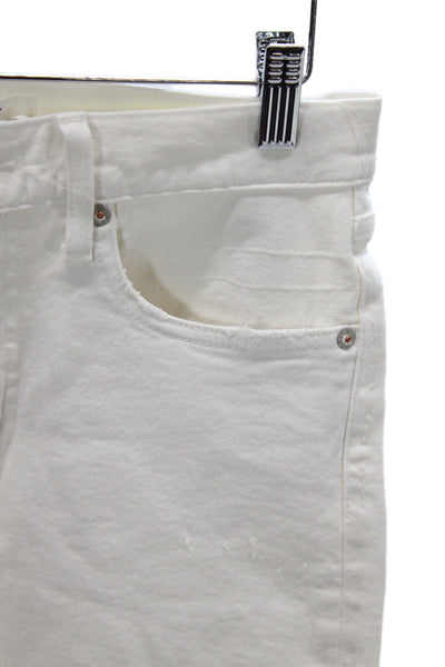 Moussy Women Skinny Jeans White Mid Rise Cotton Size 26