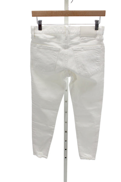 Moussy Women Skinny Jeans White Mid Rise Cotton Size 26