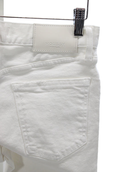 Moussy Women Skinny Jeans White Mid Rise Cotton Size 26