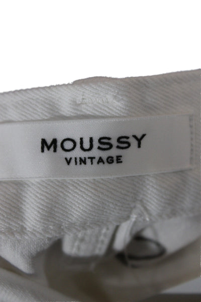 Moussy Women Skinny Jeans White Mid Rise Cotton Size 26