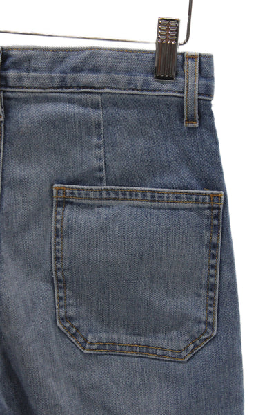 Ramy Brook Women Cropped Blue Mid Rise Jeans Size 25