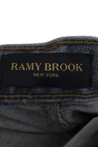 Ramy Brook Women Cropped Blue Mid Rise Jeans Size 25