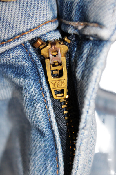 Mother Superior Women Cropped Mid Rise Blue Jeans Button Fly Size 24