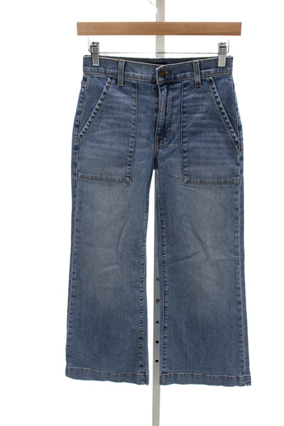 Ramy Brook Womens Wide-Leg Blue Jeans Mid Rise Size 25