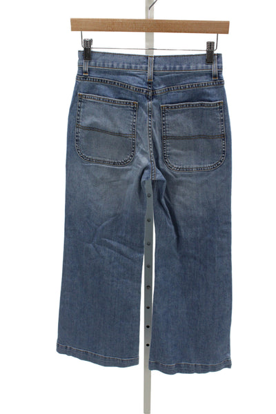 Ramy Brook Womens Wide-Leg Blue Jeans Mid Rise Size 25