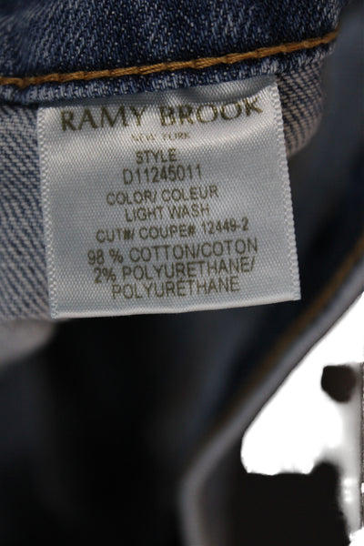 Ramy Brook Womens Wide-Leg Blue Jeans Mid Rise Size 25