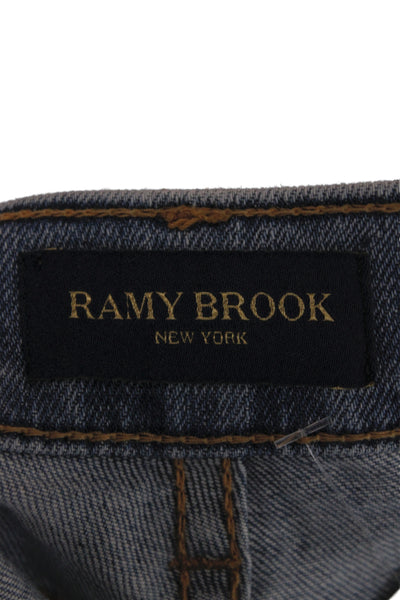 Ramy Brook Womens Wide-Leg Blue Jeans Mid Rise Size 25