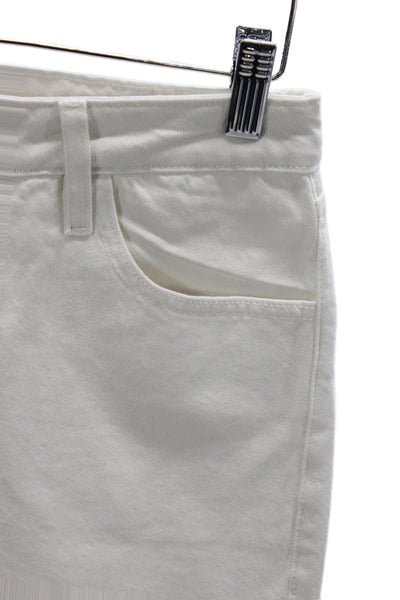 Frame Womens Straight Mid Rise Jeans White Size 24