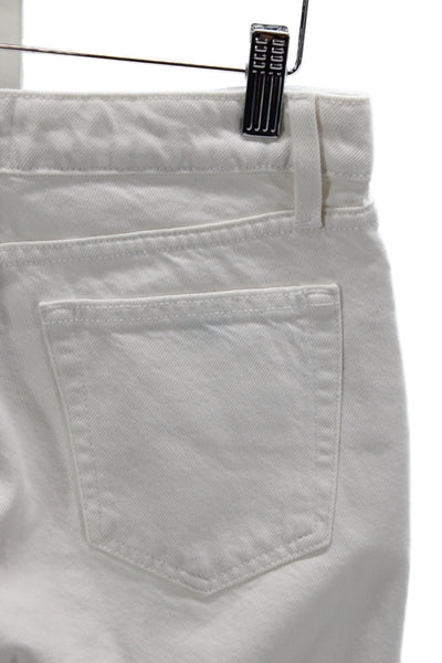 Frame Womens Straight Mid Rise Jeans White Size 24