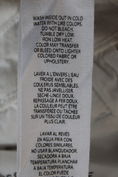 Frame Womens Straight Mid Rise Jeans White Size 24