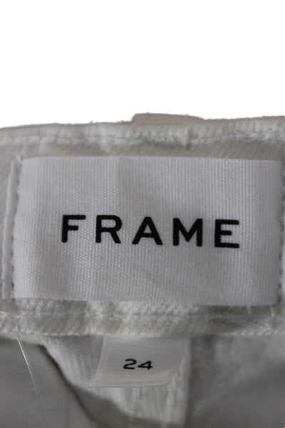 Frame Womens Straight Mid Rise Jeans White Size 24