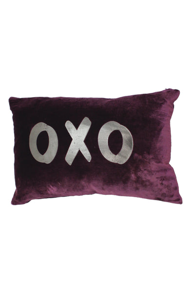 Ige Design Womens Velvet Graphic Print Throw Pillow Purple Size 16.5X11"