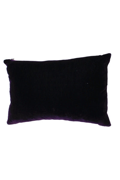 Ige Design Womens Velvet Graphic Print Throw Pillow Purple Size 16.5X11"