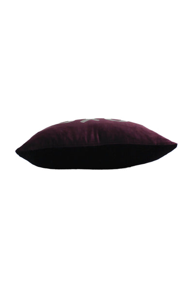 Ige Design Womens Velvet Graphic Print Throw Pillow Purple Size 16.5X11"