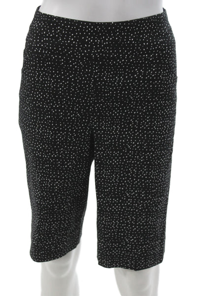 Renuar Womens Bermuda Shorts Black Polka Dot Pull On Size 4